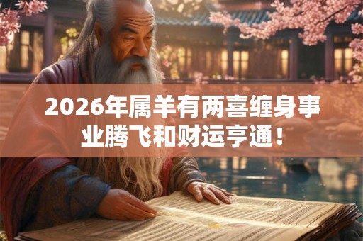 2026年属羊有两喜缠身事业腾飞和财运亨通！
