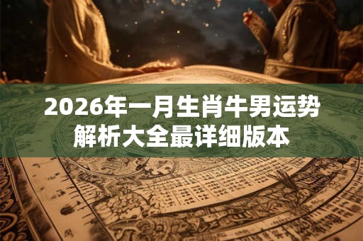 2026年一月生肖牛男运势解析大全最详细版本 2026年一月生肖牛男运势解析大全最详细版本