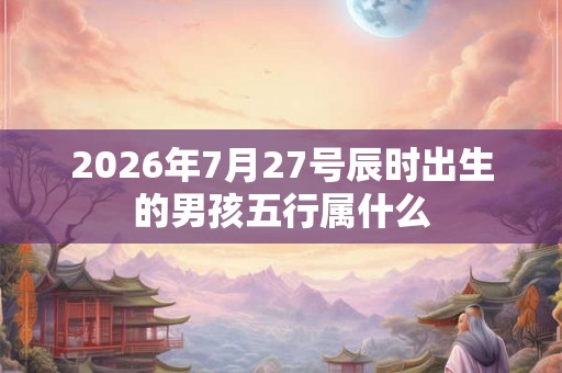2026年7月27号辰时出生的男孩五行属什么