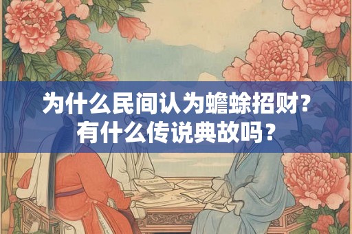 为什么民间认为蟾蜍招财？有什么传说典故吗？