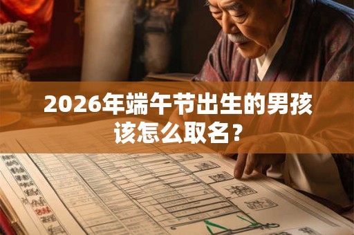 2026年端午节出生的男孩该怎么取名？