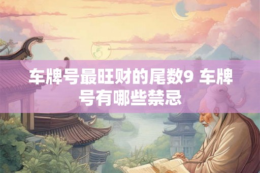 车牌号最旺财的尾数9 车牌号有哪些禁忌