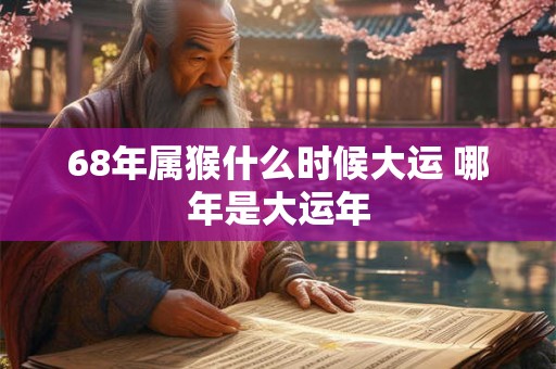 68年属猴什么时候大运 哪年是大运年