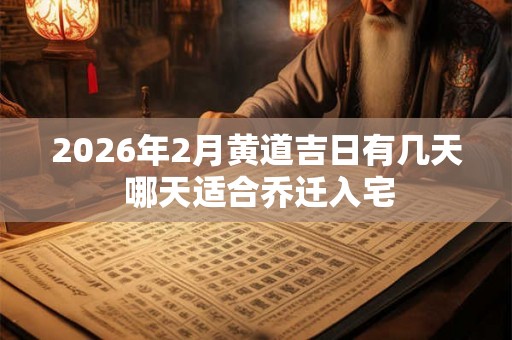 2026年2月黄道吉日有几天 哪天适合乔迁入宅 2026年2月黄道吉日有几天 哪天适合乔迁入宅