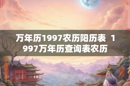 万年历1997农历阳历表  1997万年历查询表农历