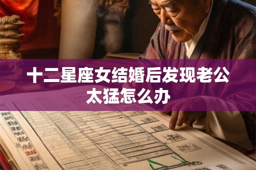 十二星座女结婚后发现老公太猛怎么办 十二星座女结婚后发现老公太猛怎么办