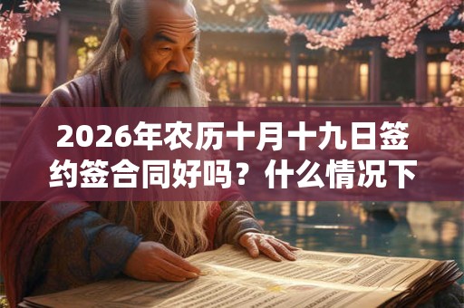 2026年农历十月十九日签约签合同好吗？什么情况下可以解除合同？