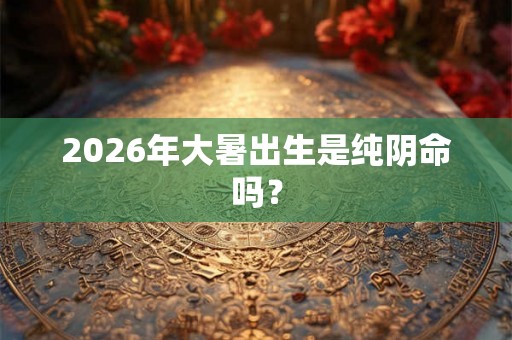 2026年大暑出生是纯阴命吗? 2026年大暑出生是纯阴命吗?