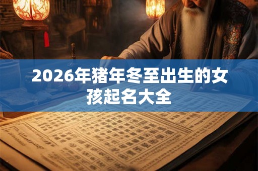 2026年猪年冬至出生的女孩起名大全