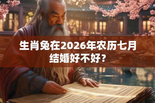 生肖兔在2026年农历七月结婚好不好？