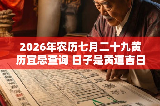 2026年农历七月二十九黄历宜忌查询 日子是黄道吉日吗