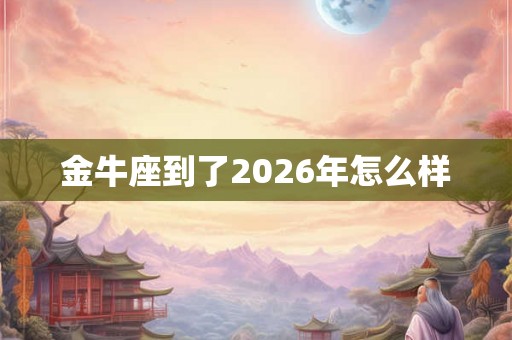 金牛座到了2026年怎么样