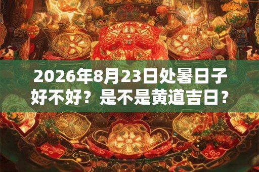 2026年8月23日处暑日子好不好？是不是黄道吉日？