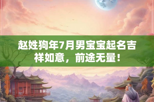 赵姓狗年7月男宝宝起名吉祥如意，前途无量！