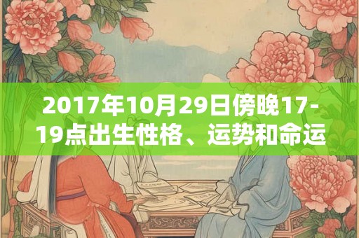 2017年10月29日傍晚17-19点出生性格、运势和命运