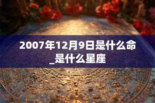 2007年12月9日是什么命_是什么星座