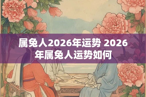 属兔人2026年运势 2026年属兔人运势如何