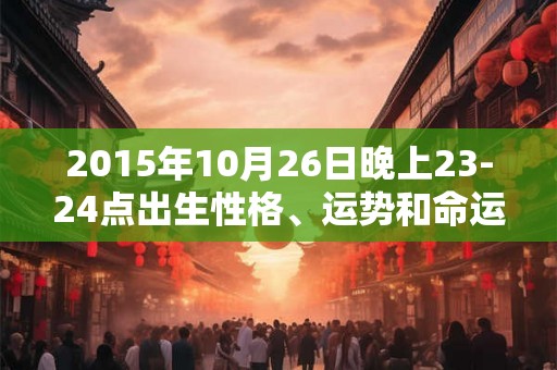 2015年10月26日晚上23-24点出生性格、运势和命运 2015年10月26日晚上23-24点出生性格、运势和命运