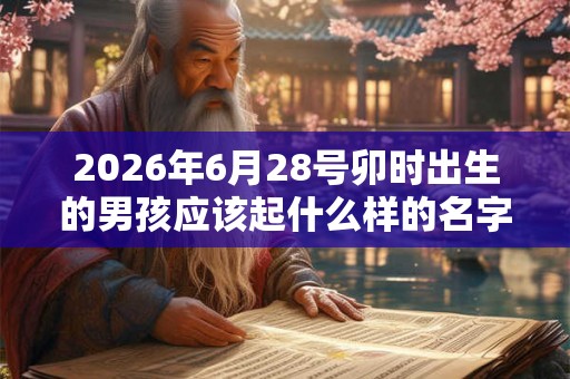 2026年6月28号卯时出生的男孩应该起什么样的名字
