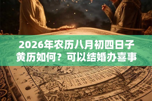 2026年农历八月初四日子黄历如何?可以结婚办喜事吗? 2026年农历八月初四日子黄历如何?可以结婚办喜事吗?