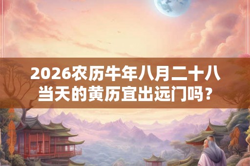 2026农历牛年八月二十八当天的黄历宜出远门吗？