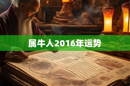 属牛人2016年运势 属牛人2016年运势