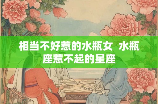 相当不好惹的水瓶女  水瓶座惹不起的星座