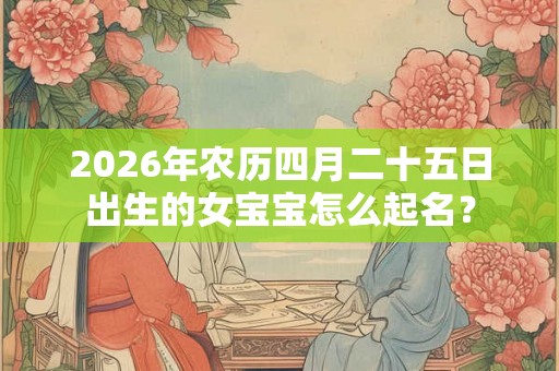 2026年农历四月二十五日出生的女宝宝怎么起名？