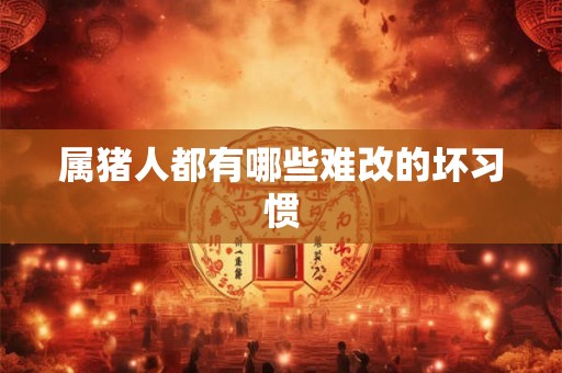 属猪人都有哪些难改的坏习惯