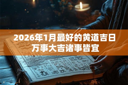 2026年1月最好的黄道吉日 万事大吉诸事皆宜