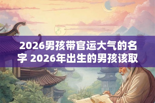 2026男孩带官运大气的名字 2026年出生的男孩该取什么样的名字能够让他拥有官运亨通气质高雅