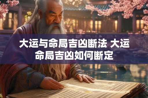 大运与命局吉凶断法 大运命局吉凶如何断定