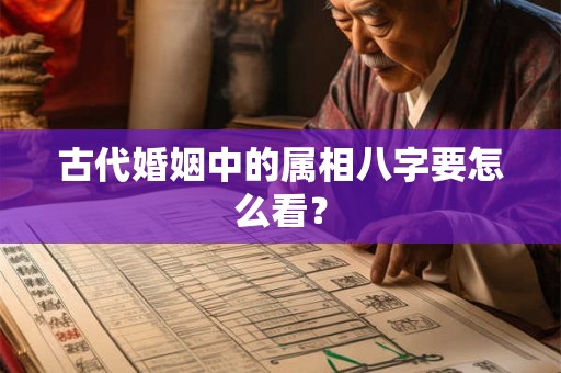 古代婚姻中的属相八字要怎么看？