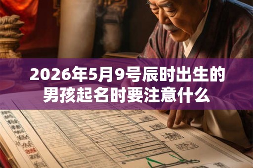 2026年5月9号辰时出生的男孩起名时要注意什么