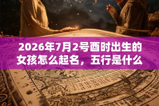 2026年7月2号酉时出生的女孩怎么起名，五行是什么？