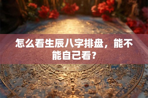 怎么看生辰八字排盘，能不能自己看？