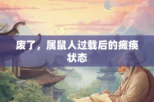 废了，属鼠人过载后的瘫痪状态