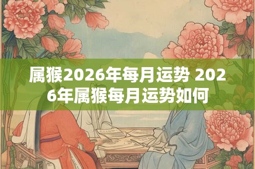属猴2026年每月运势 2026年属猴每月运势如何