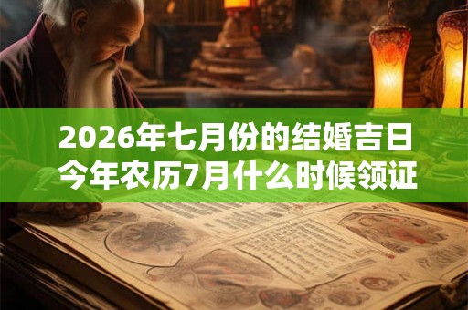 2026年七月份的结婚吉日 今年农历7月什么时候领证好