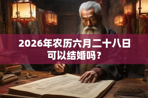 2026年农历六月二十八日可以结婚吗？