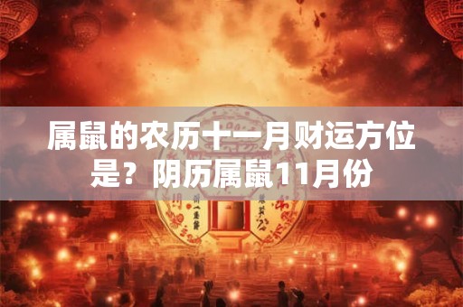 属鼠的农历十一月财运方位是？阴历属鼠11月份