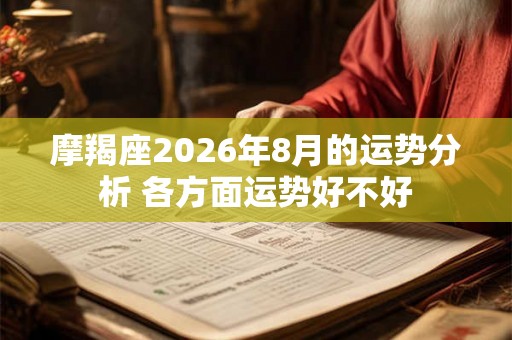 摩羯座2026年8月的运势分析 各方面运势好不好