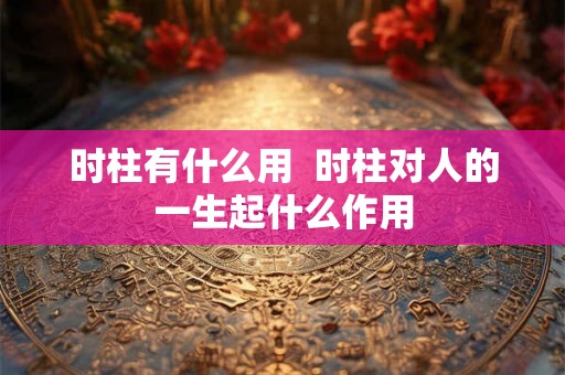 时柱有什么用  时柱对人的一生起什么作用
