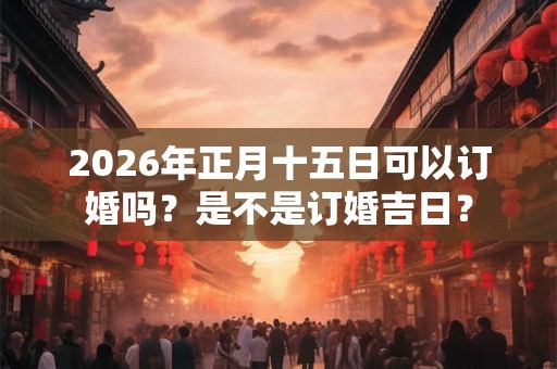 2026年正月十五日可以订婚吗？是不是订婚吉日？
