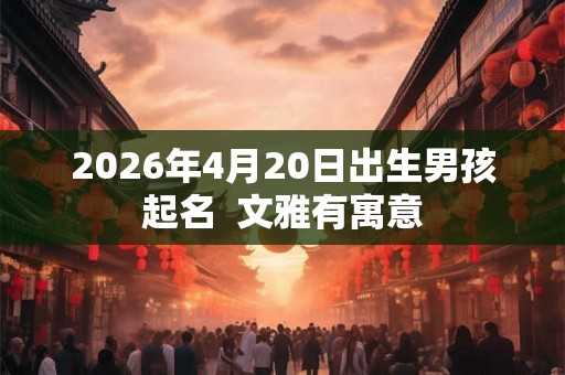 2026年4月20日出生男孩起名  文雅有寓意