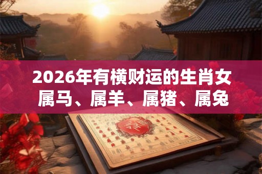 2026年有横财运的生肖女 属马、属羊、属猪、属兔 2026年有横财运的生肖女 属马、属羊、属猪、属兔