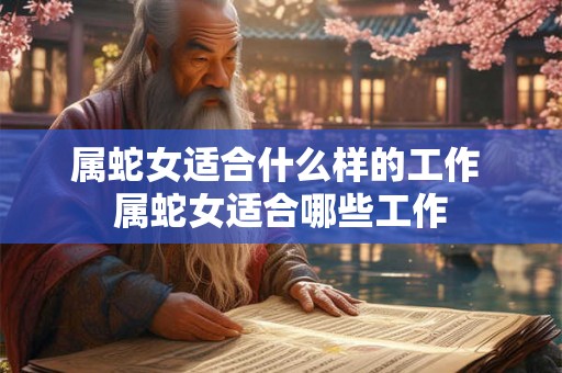 属蛇女适合什么样的工作 属蛇女适合哪些工作