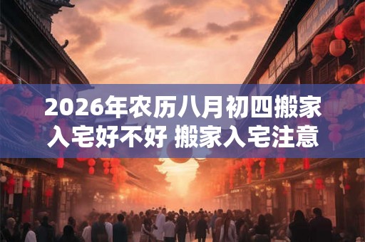 2026年农历八月初四搬家入宅好不好 搬家入宅注意事项