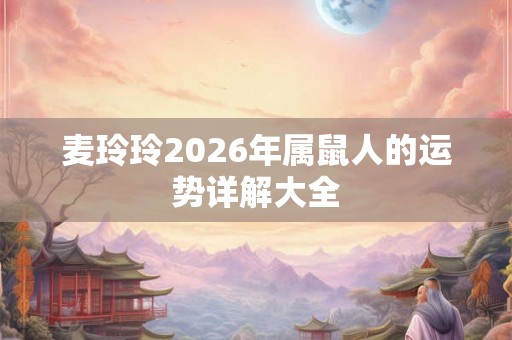 麦玲玲2026年属鼠人的运势详解大全