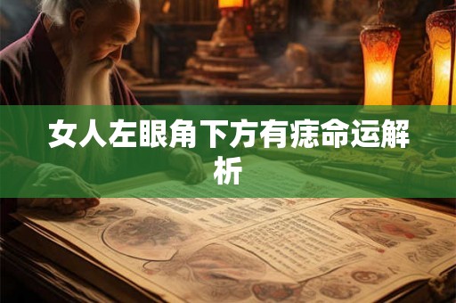 女人左眼角下方有痣命运解析